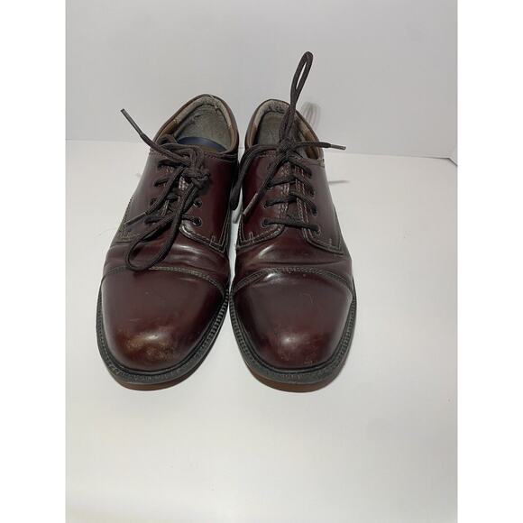 Dockers Dress Shoes Mens 10.5 M Chunky Low Work Oxford Brown Leather Lace Up - Picture 7 of 8
